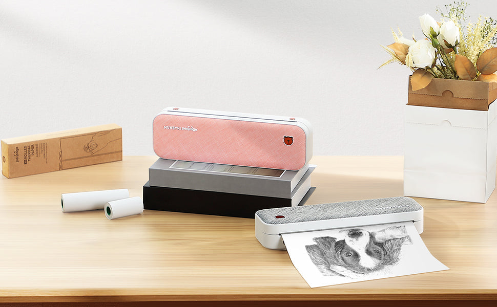 Tragbarer Thermodrucker und Papiere