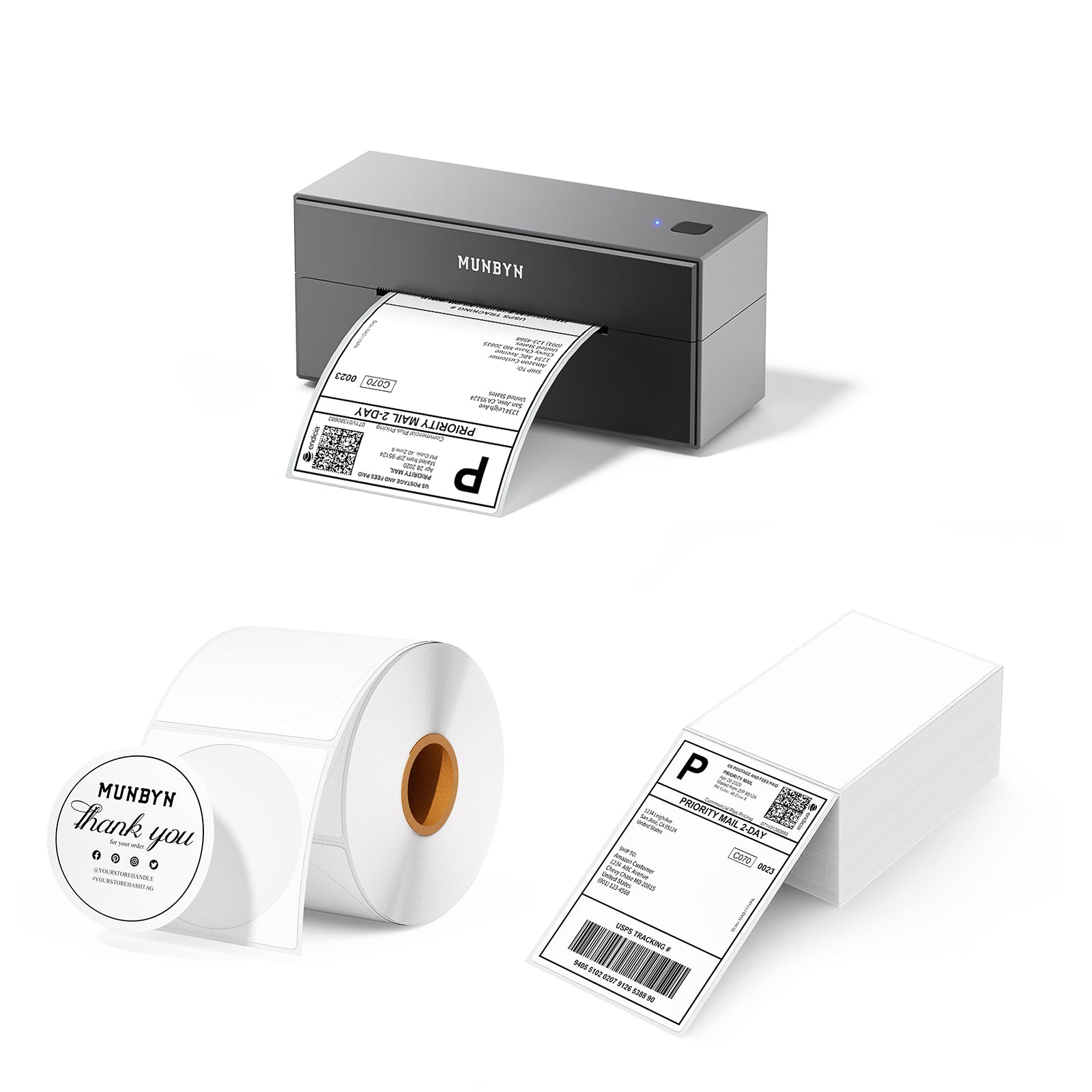 MUNBYN 129B Bluetooth Etikettendrucker Thermodrucker Kits
