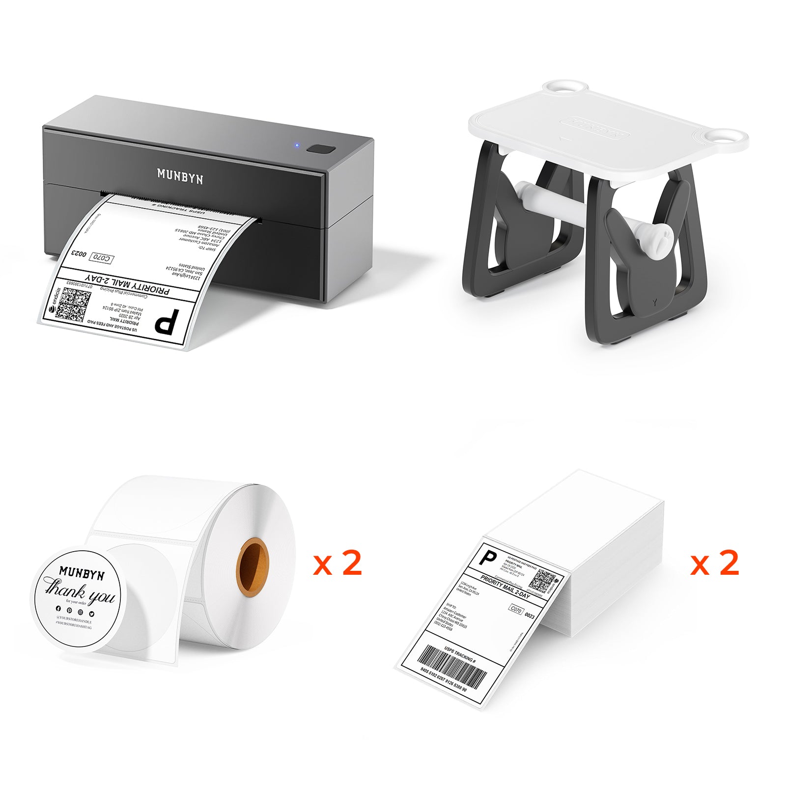 MUNBYN 129B Bluetooth Etikettendrucker Thermodrucker Kits