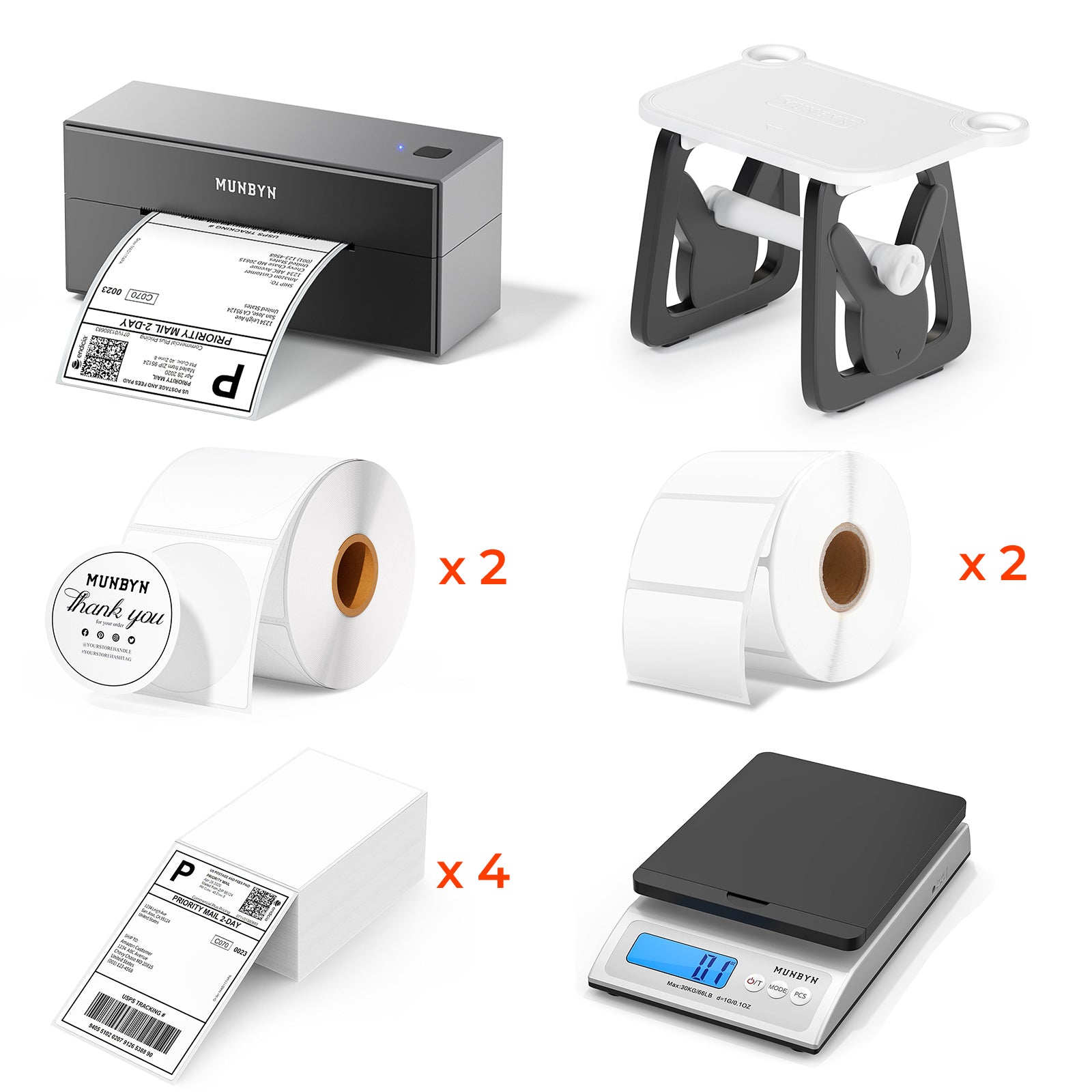 MUNBYN 129B Bluetooth Etikettendrucker Thermodrucker Kits