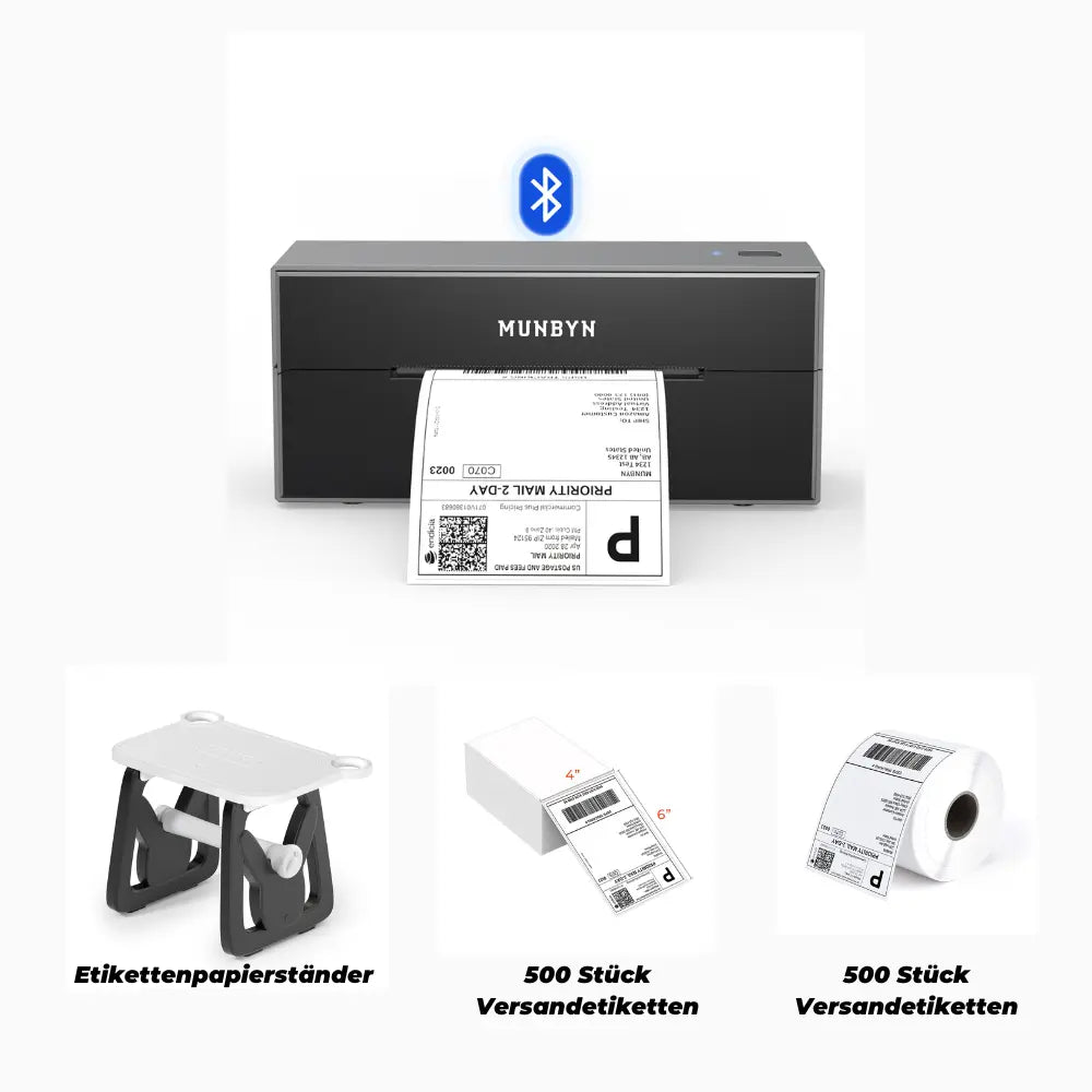 MUNBYN 129B Bluetooth Etikettendrucker Thermodrucker