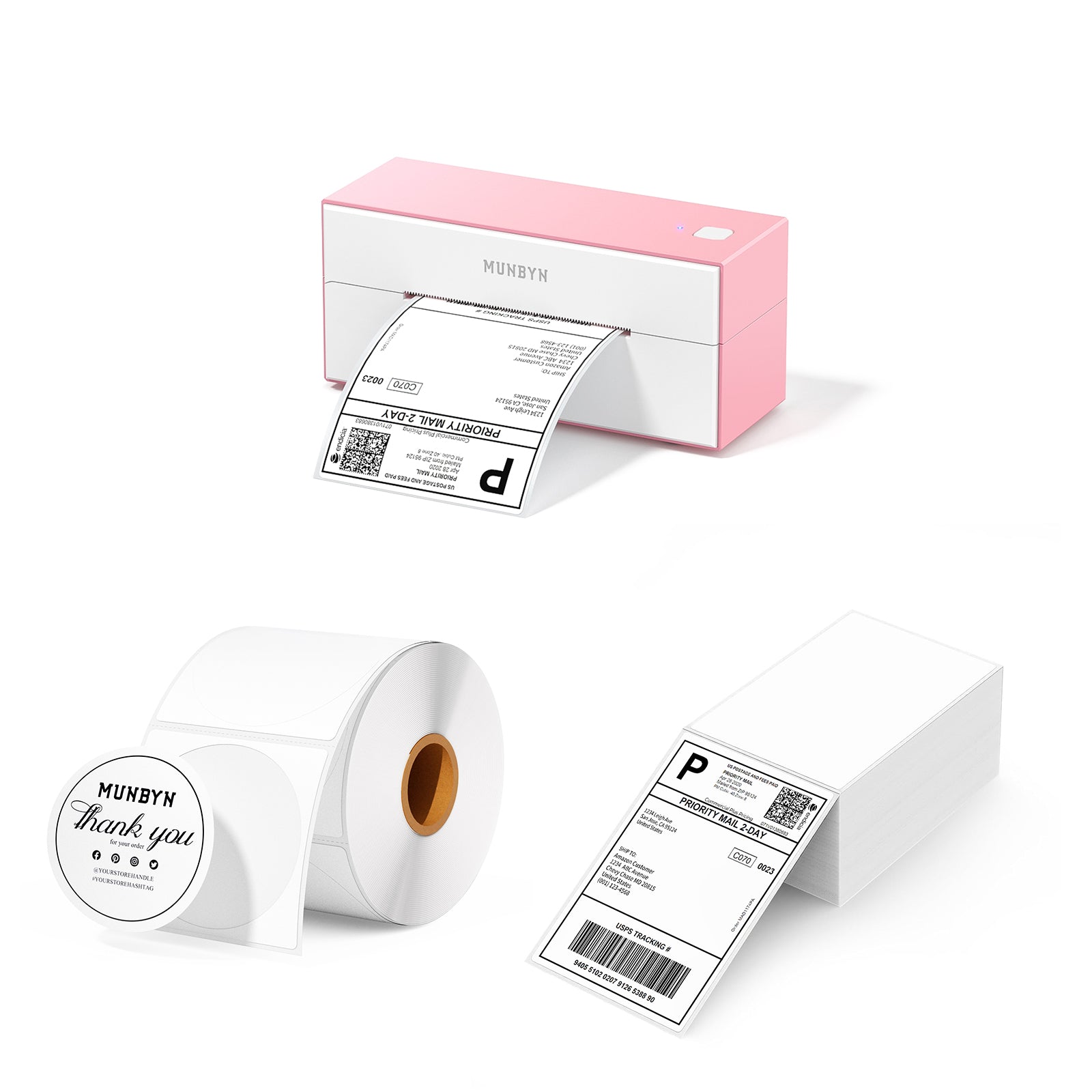 MUNBYN 129B Bluetooth Etikettendrucker Thermodrucker Kits