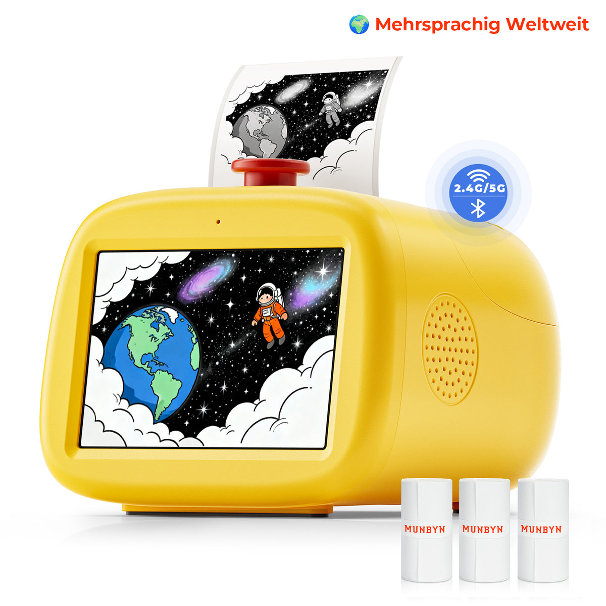 MUNBYN Sticker SP01 AI-Aufkleberdrucker mit Sprachsteuerung für Kinder – Kreatives Geschenk