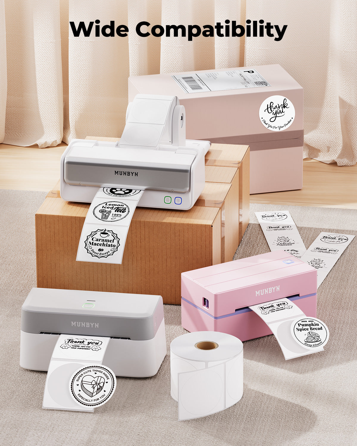 MUNBYN 2,5" Runde Thermoetiketten für kleine Unternehmen & selbstgemachte Leckereien