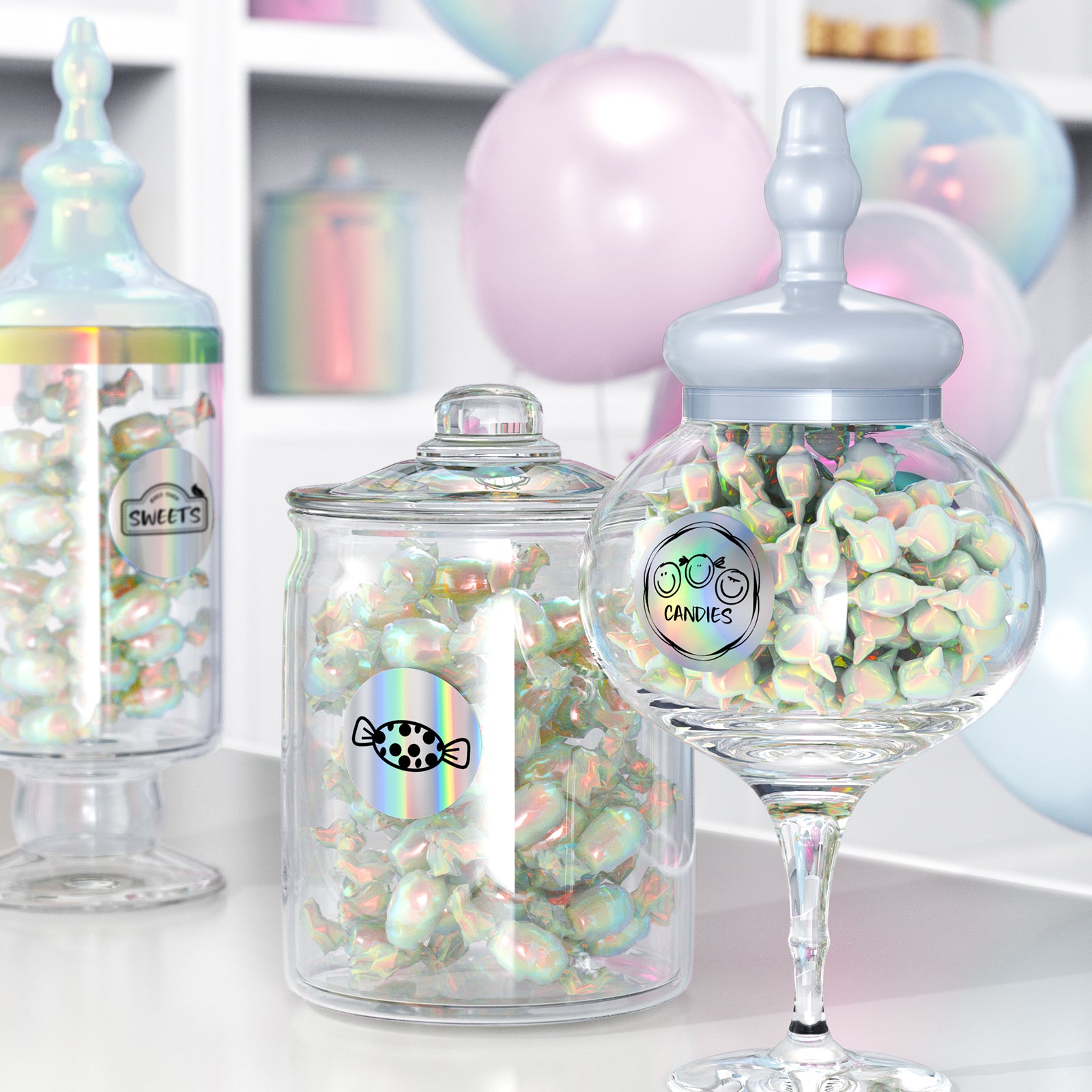 2" Holografische Etiketten Kit