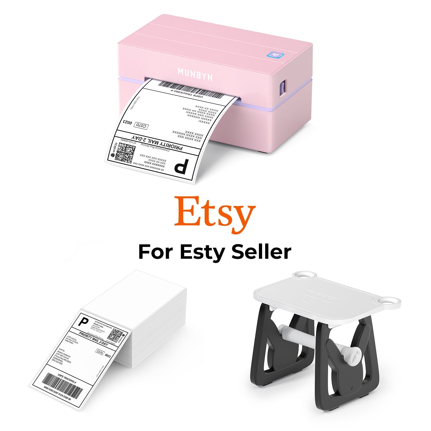 MUNBYN RealWriter 130B thermische labelprinter & 4x6 labels Etsy verzending klassieke set