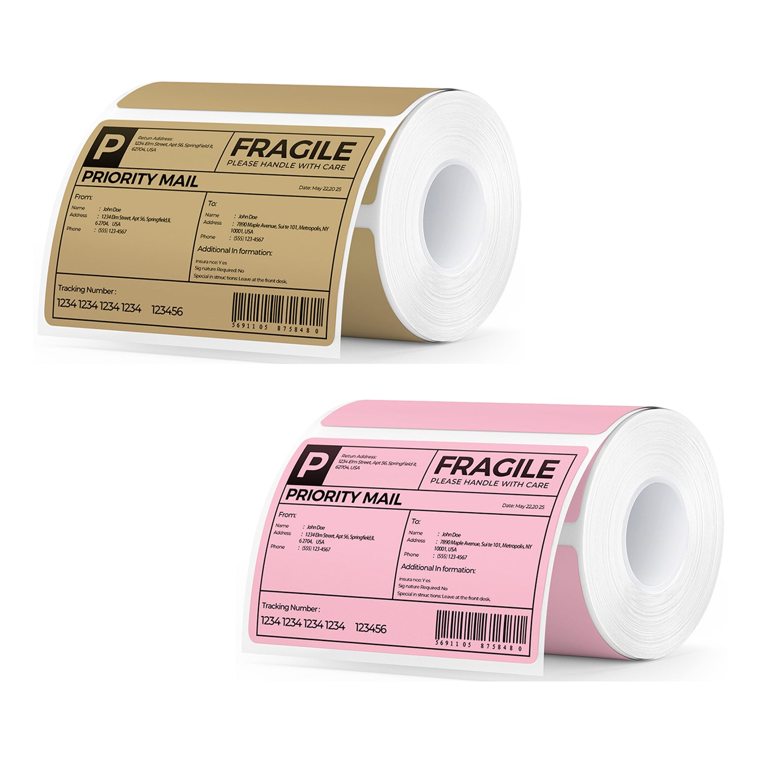 MUNBYN Étiquettes thermiques rectangulaires pour codes-barres, adresses et usages variés