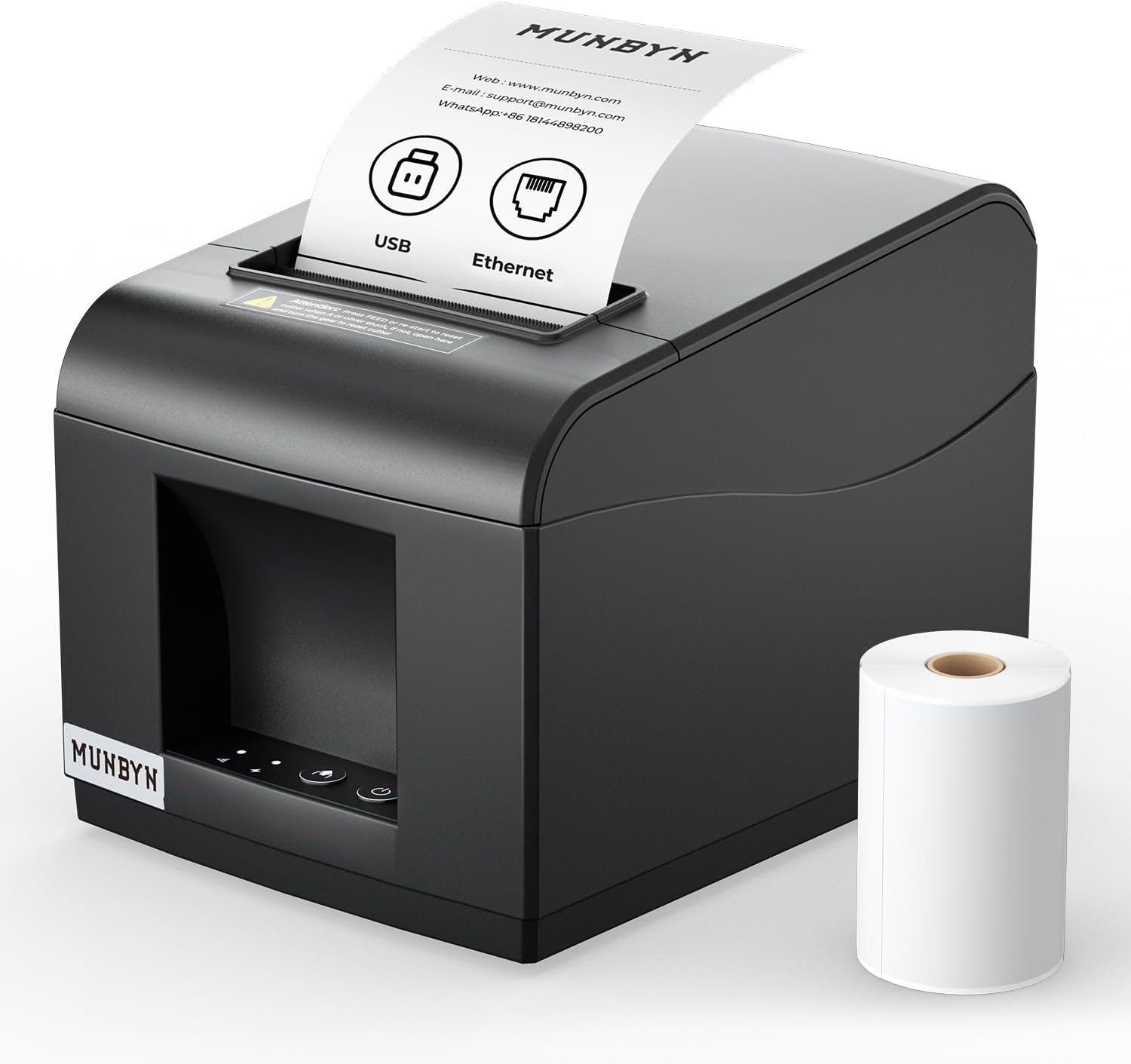 MUNBYN 80mm Ethernet(LAN)+USB thermal Bondrucker POS-Drucker P072