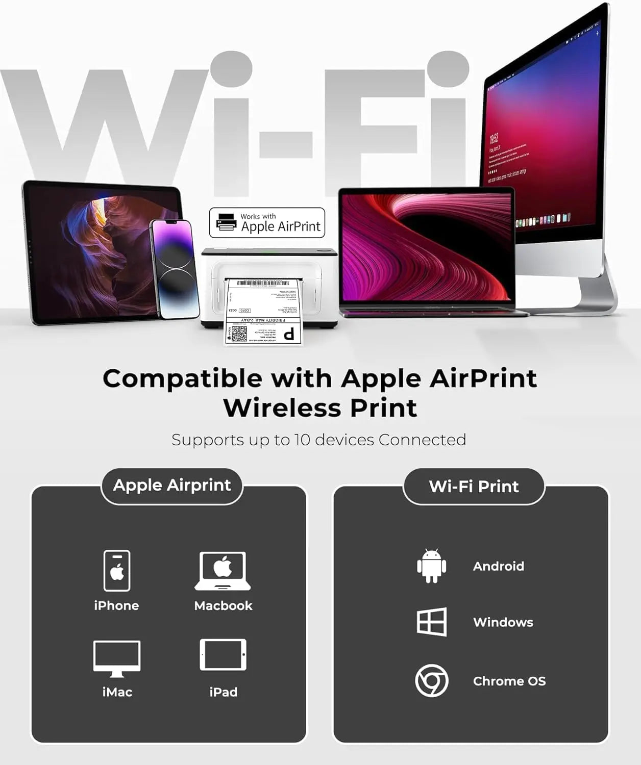 MUNBYN 941AP AirPrint Etikettendrucker Thermodrucker