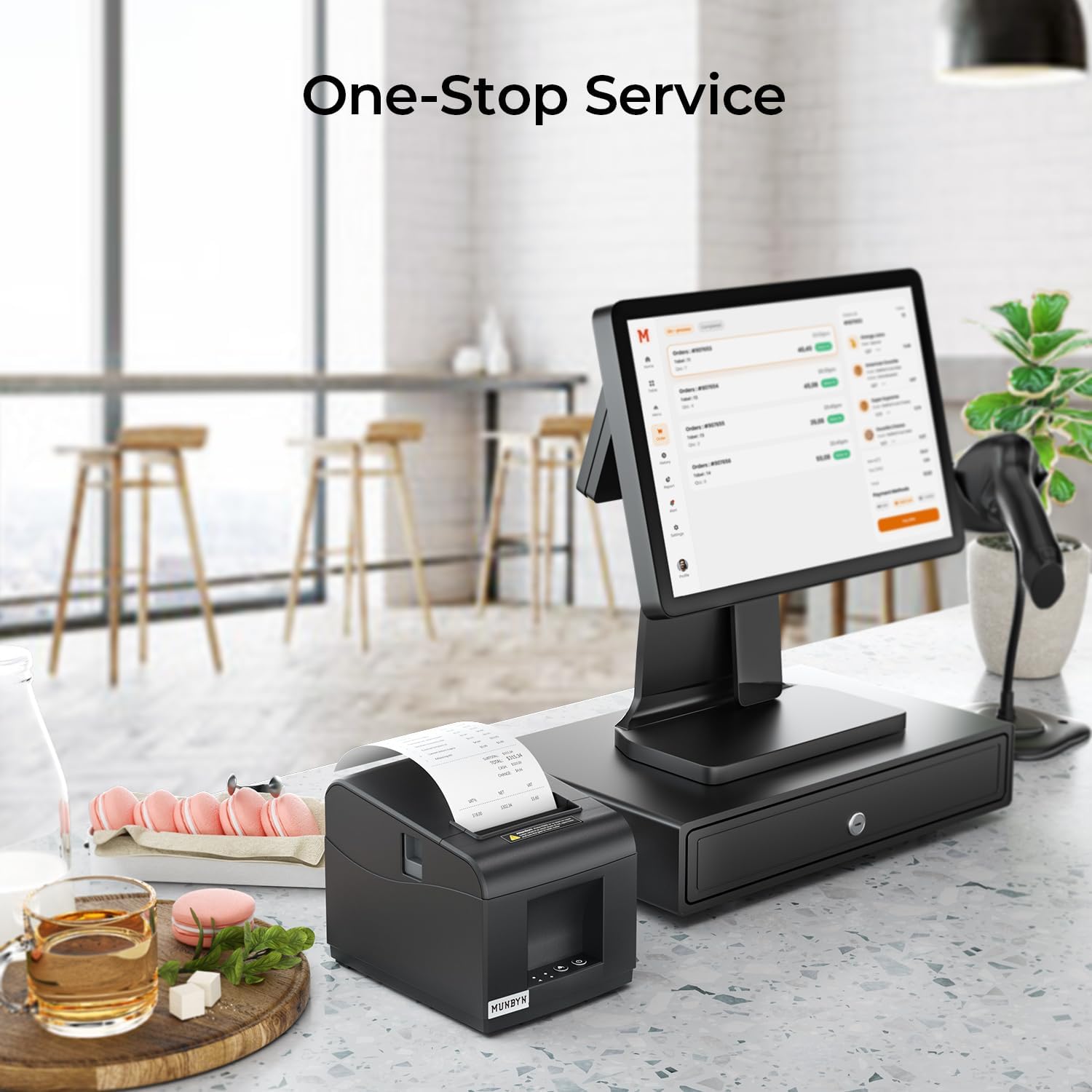 MUNBYN 80mm Ethernet(LAN)+USB thermal Bondrucker POS-Drucker P072