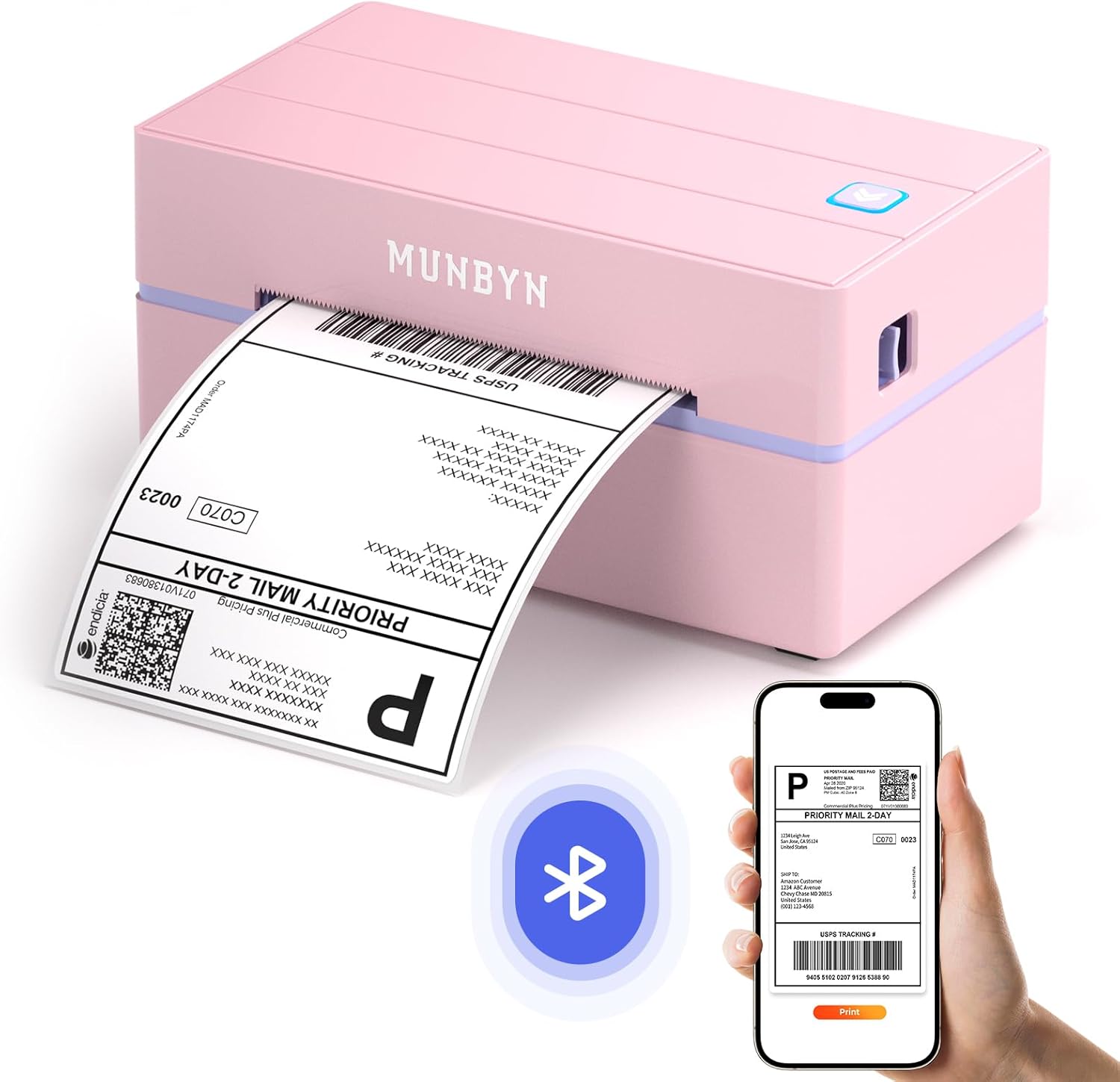 MUNBYN 130B Bluetooth Etikettendrucker Thermodrucker