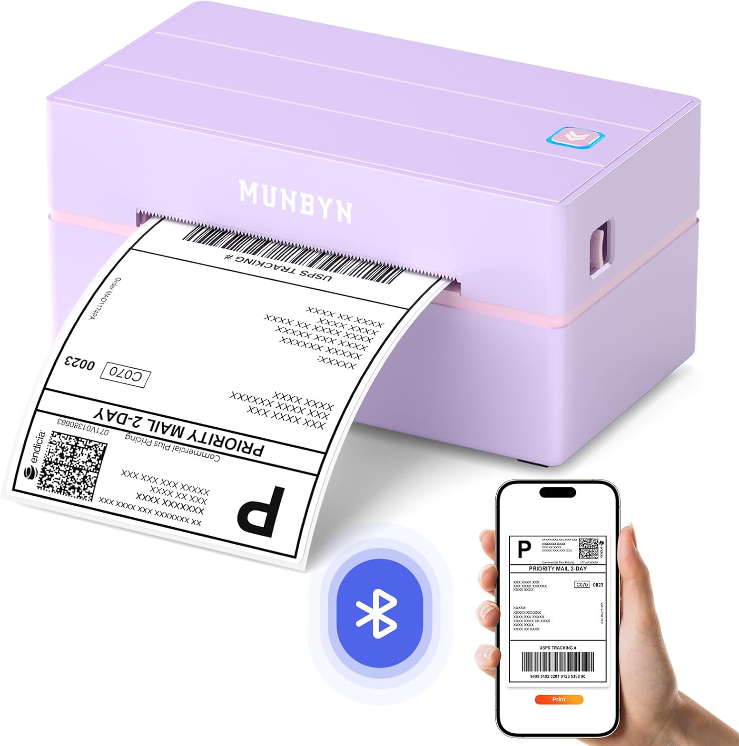 MUNBYN 130B Bluetooth Etikettendrucker Thermodrucker