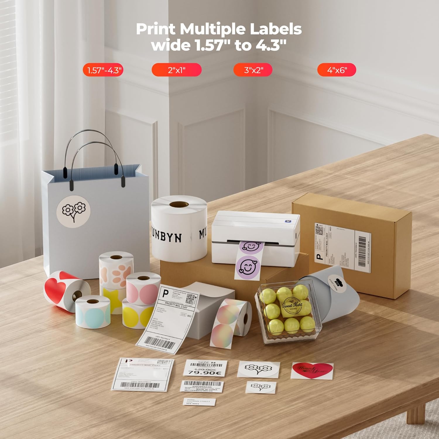 MUNBYN 130B Bluetooth Etikettendrucker Thermodrucker