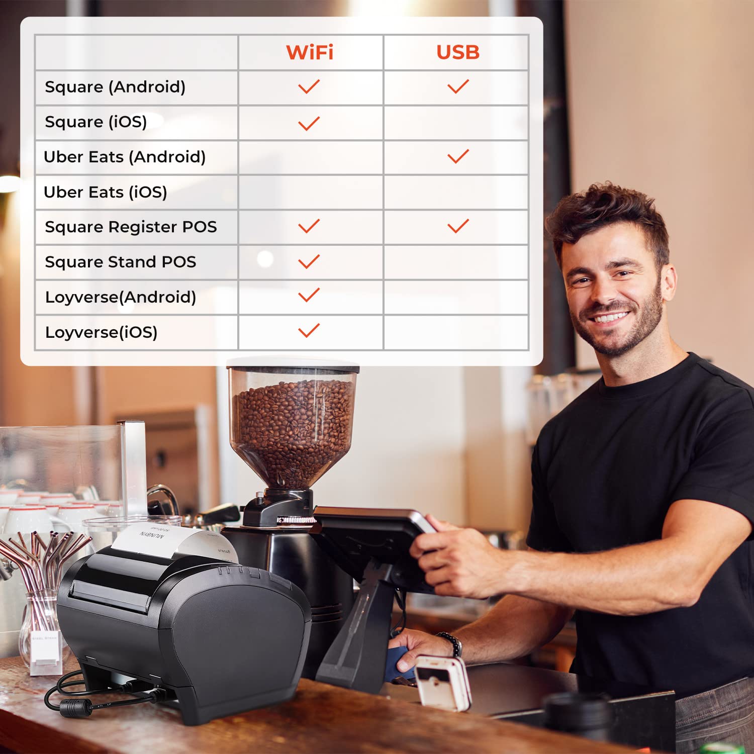 80mm WiFi+USB thermal Bondrucker POS-Drucker P047