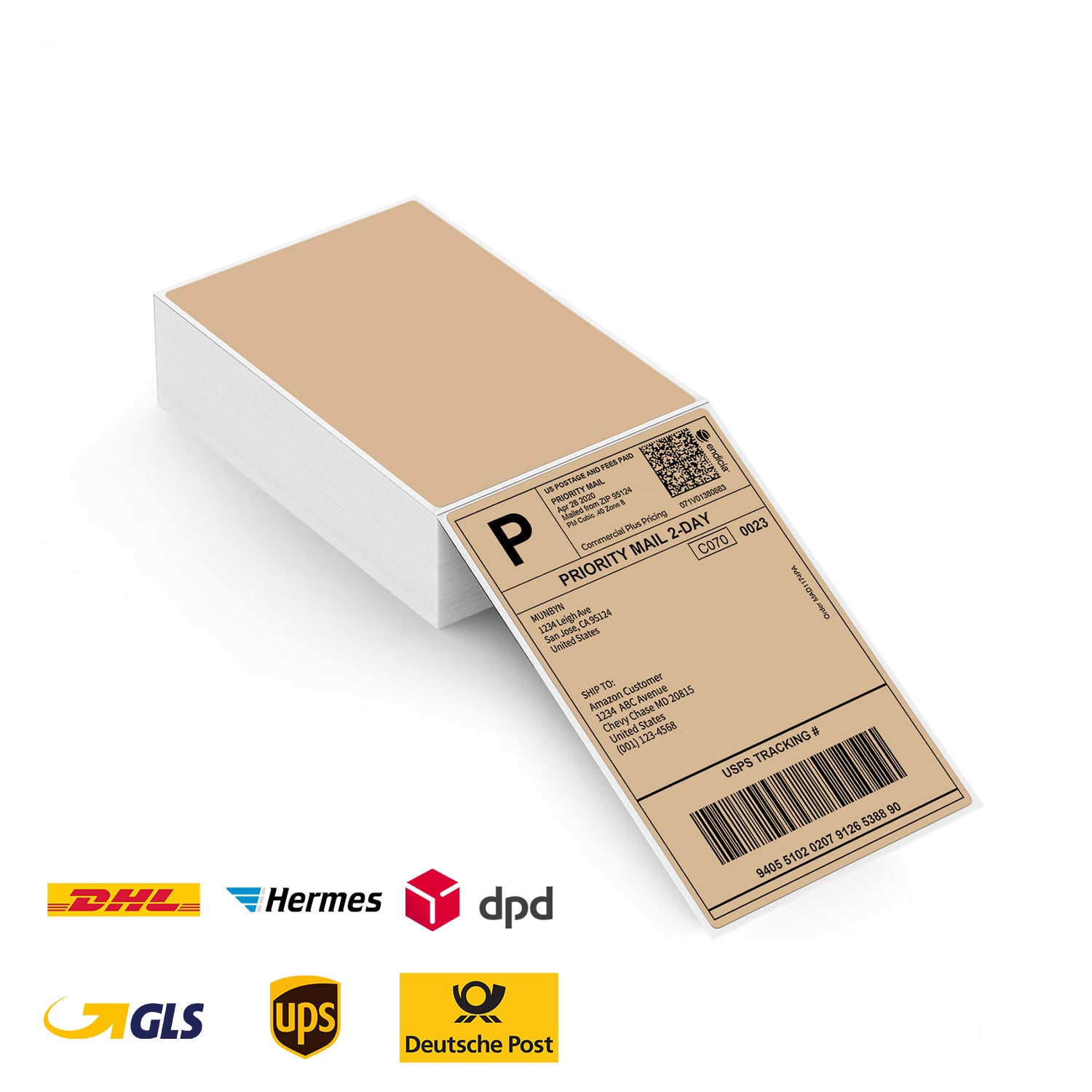 4x6 Foldable Paper Labels | Brown