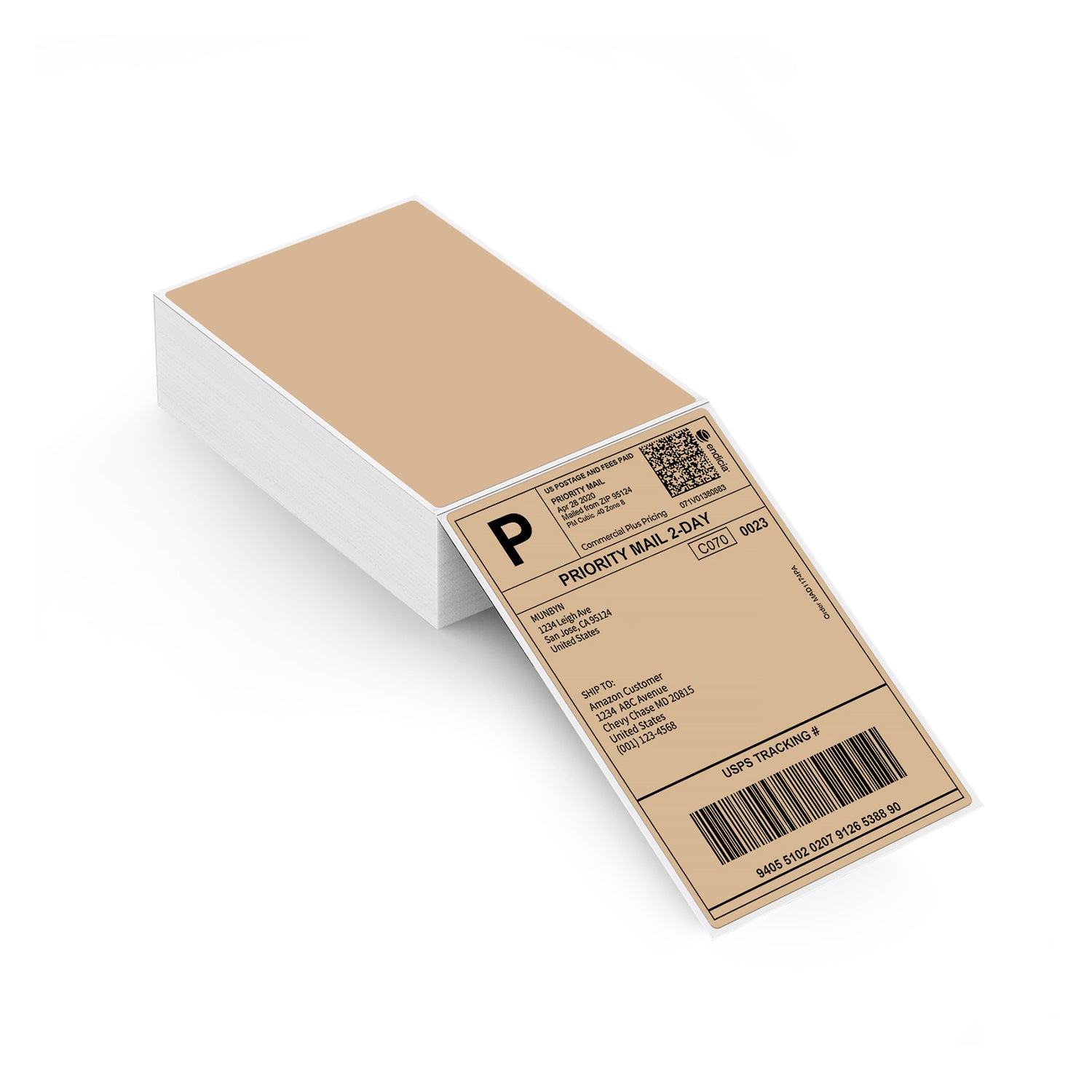 4x6 Foldable Paper Labels | Brown