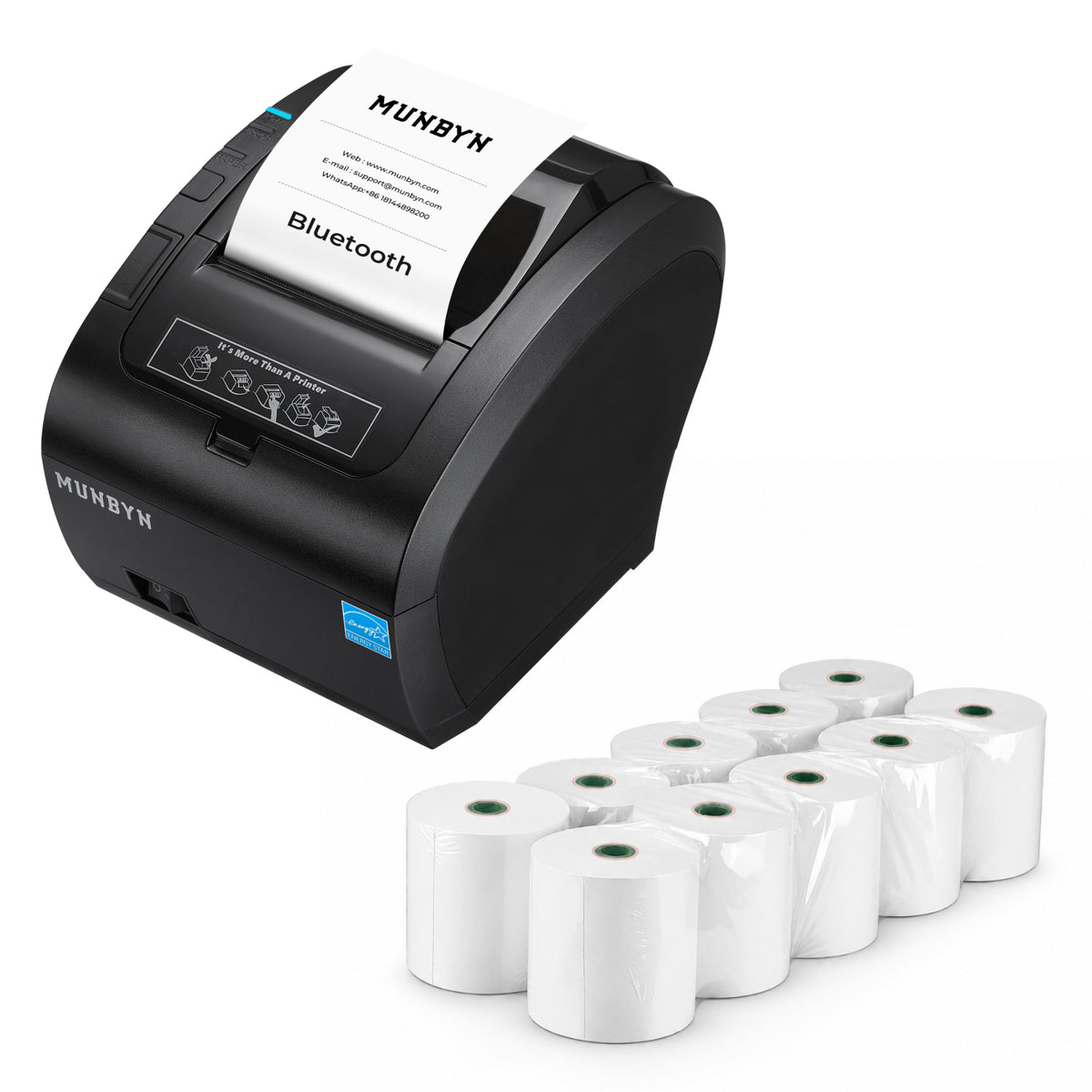 MUNBYN 047P-USEB Bluetooth Receipt Printer with MFi Certification