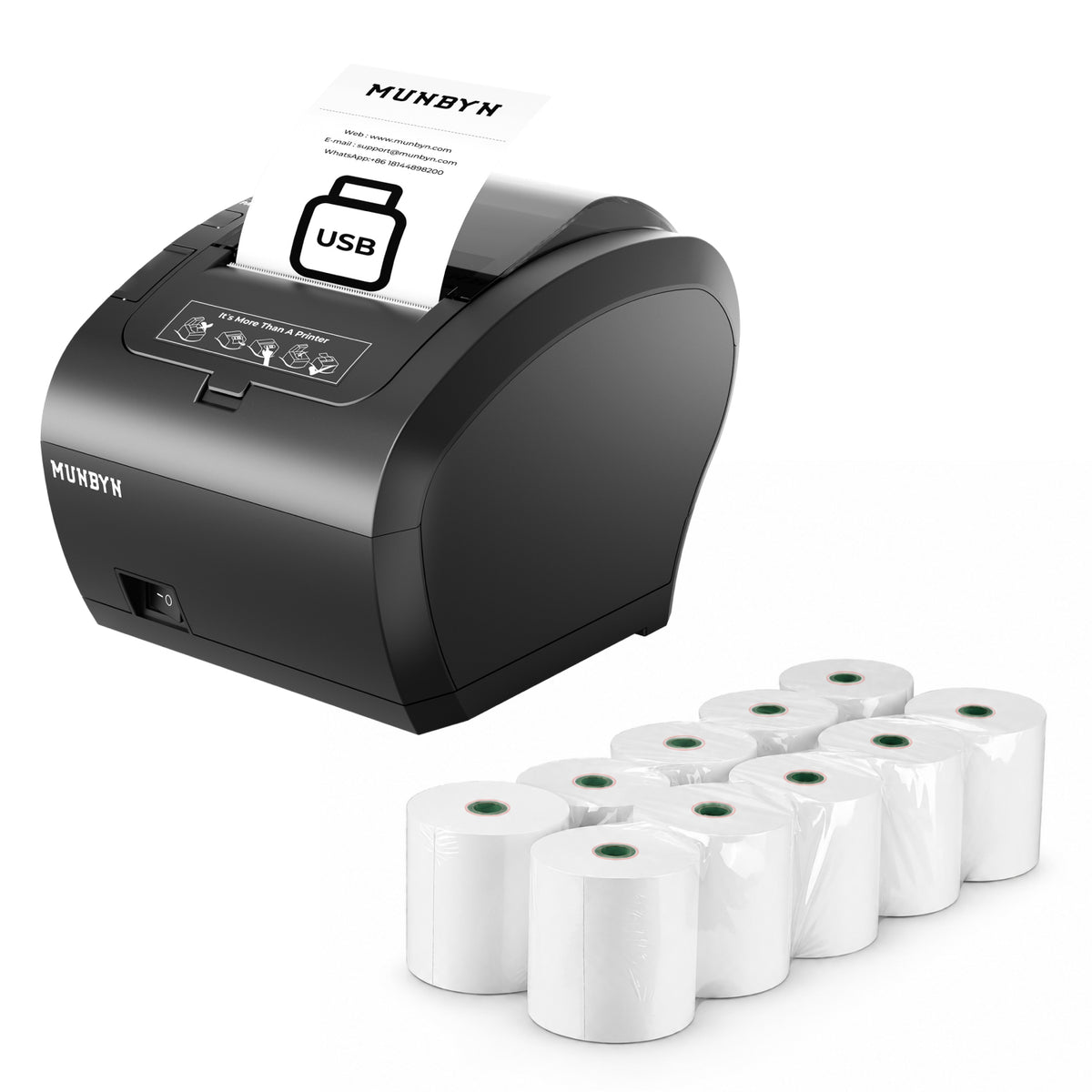 MUNBYN P047U 80mm USB Receipt Printer for Restaurants and Stores