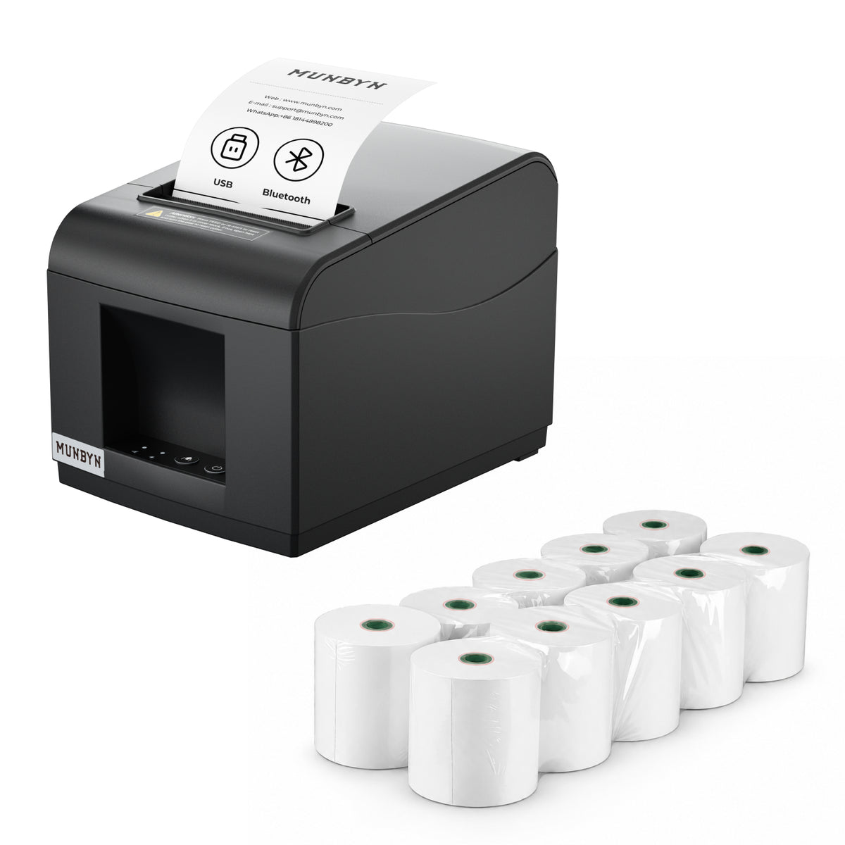 MUNBYN P072 80mm Receipt Printer with Auto Cutter for POS Systems