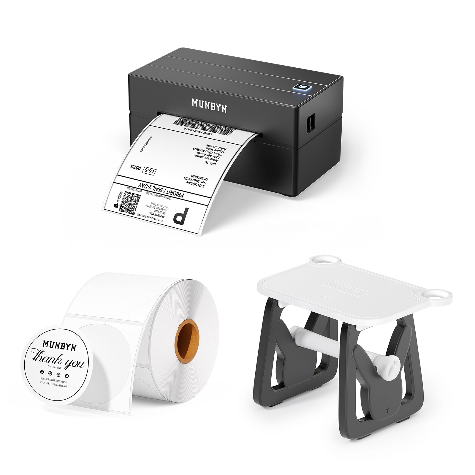 MUNBYN 130B Bluetooth Etikettendrucker Thermodrucker Sets