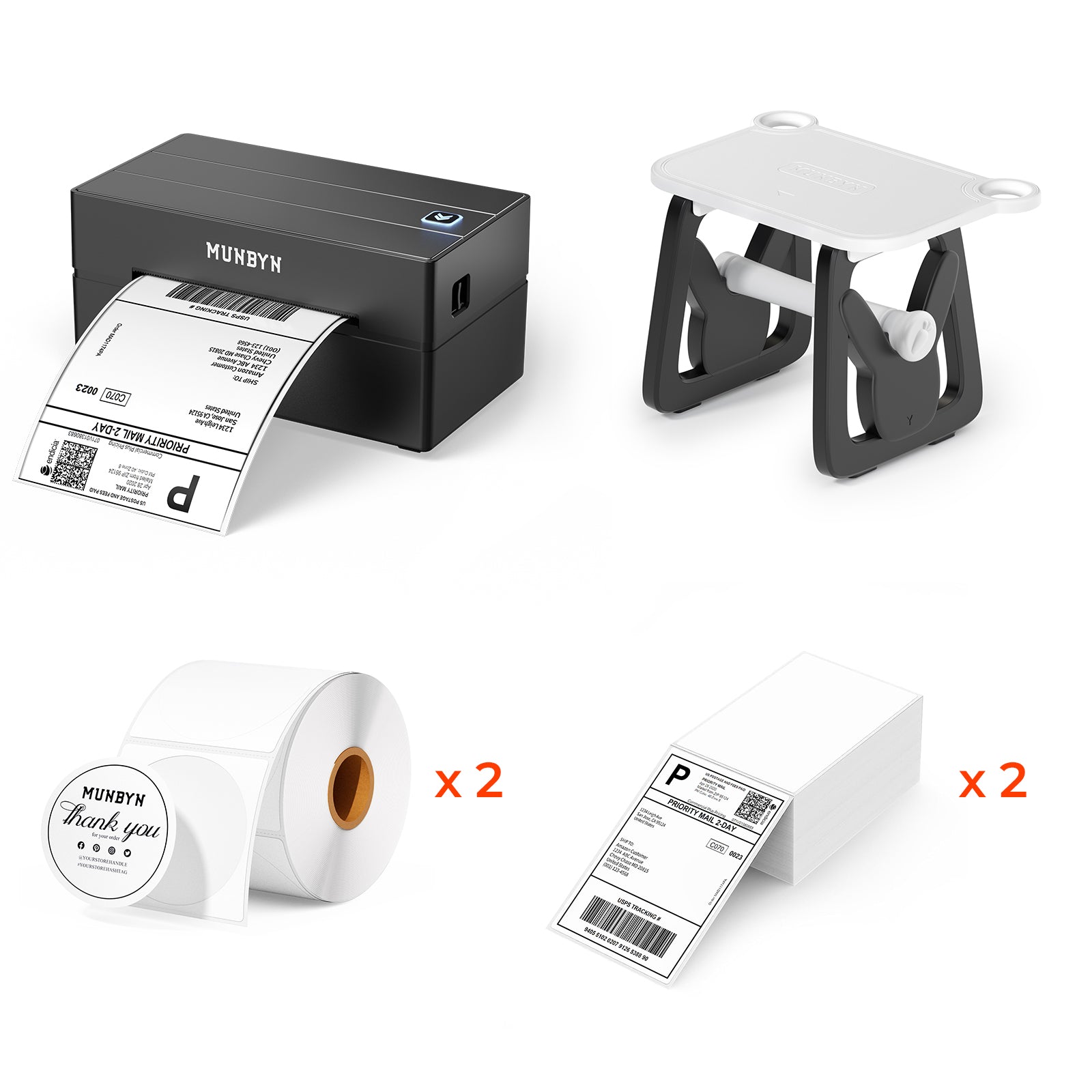 MUNBYN 130B Bluetooth Etikettendrucker Thermodrucker Sets