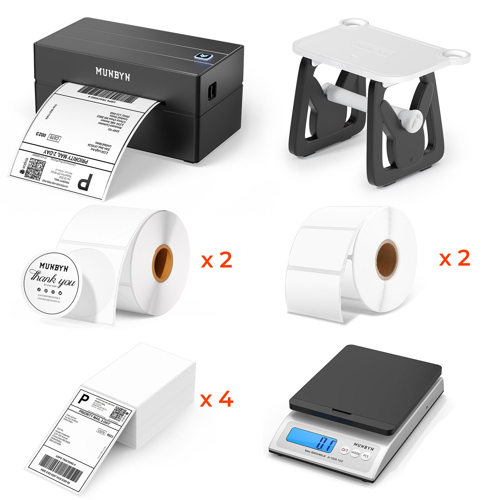 MUNBYN 130B Bluetooth Etikettendrucker Thermodrucker Sets