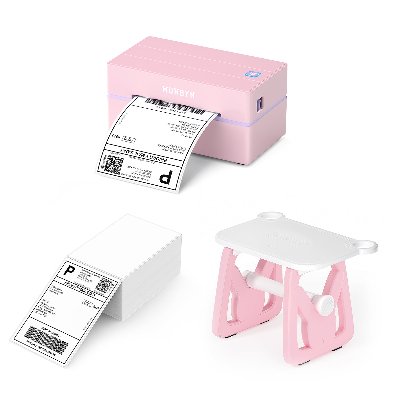 MUNBYN 130B Bluetooth Etikettendrucker Thermodrucker Sets