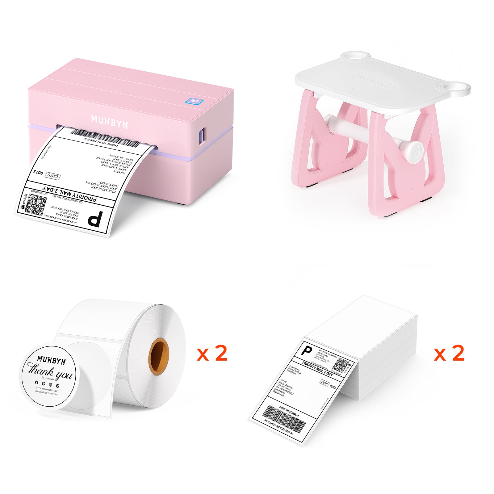 MUNBYN 130B Bluetooth Etikettendrucker Thermodrucker Sets