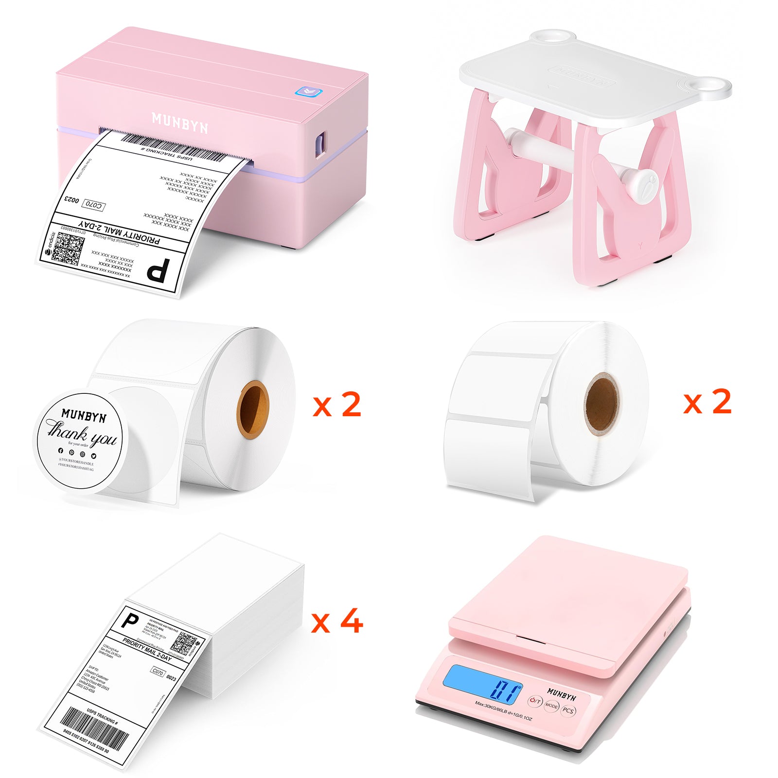 MUNBYN 130B Bluetooth Etikettendrucker Thermodrucker Sets