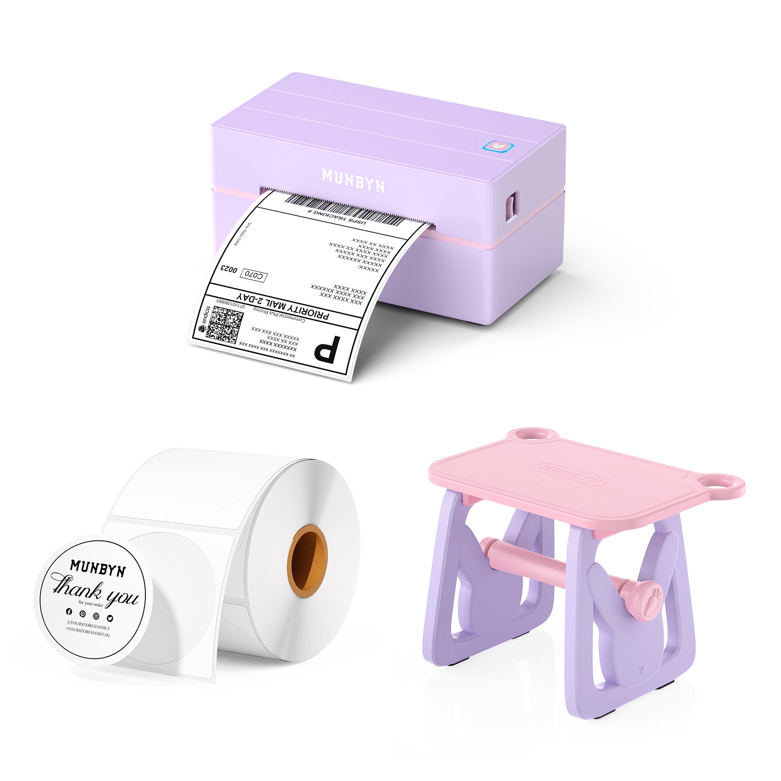 MUNBYN 130B Bluetooth Etikettendrucker Thermodrucker Sets