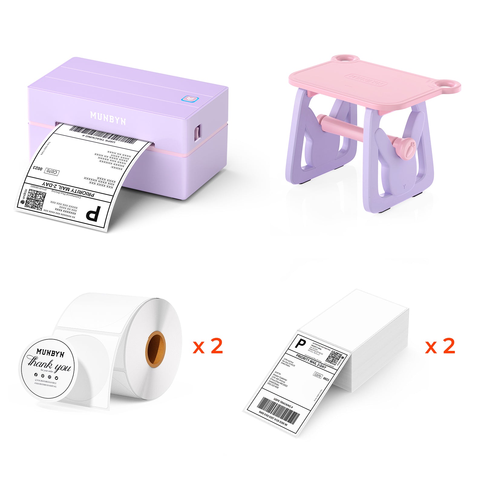 MUNBYN 130B Bluetooth Etikettendrucker Thermodrucker Sets