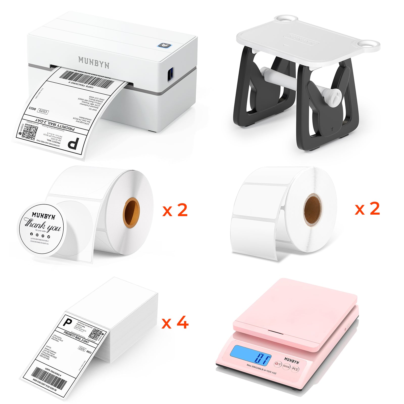 MUNBYN 130B Bluetooth Etikettendrucker Thermodrucker Sets