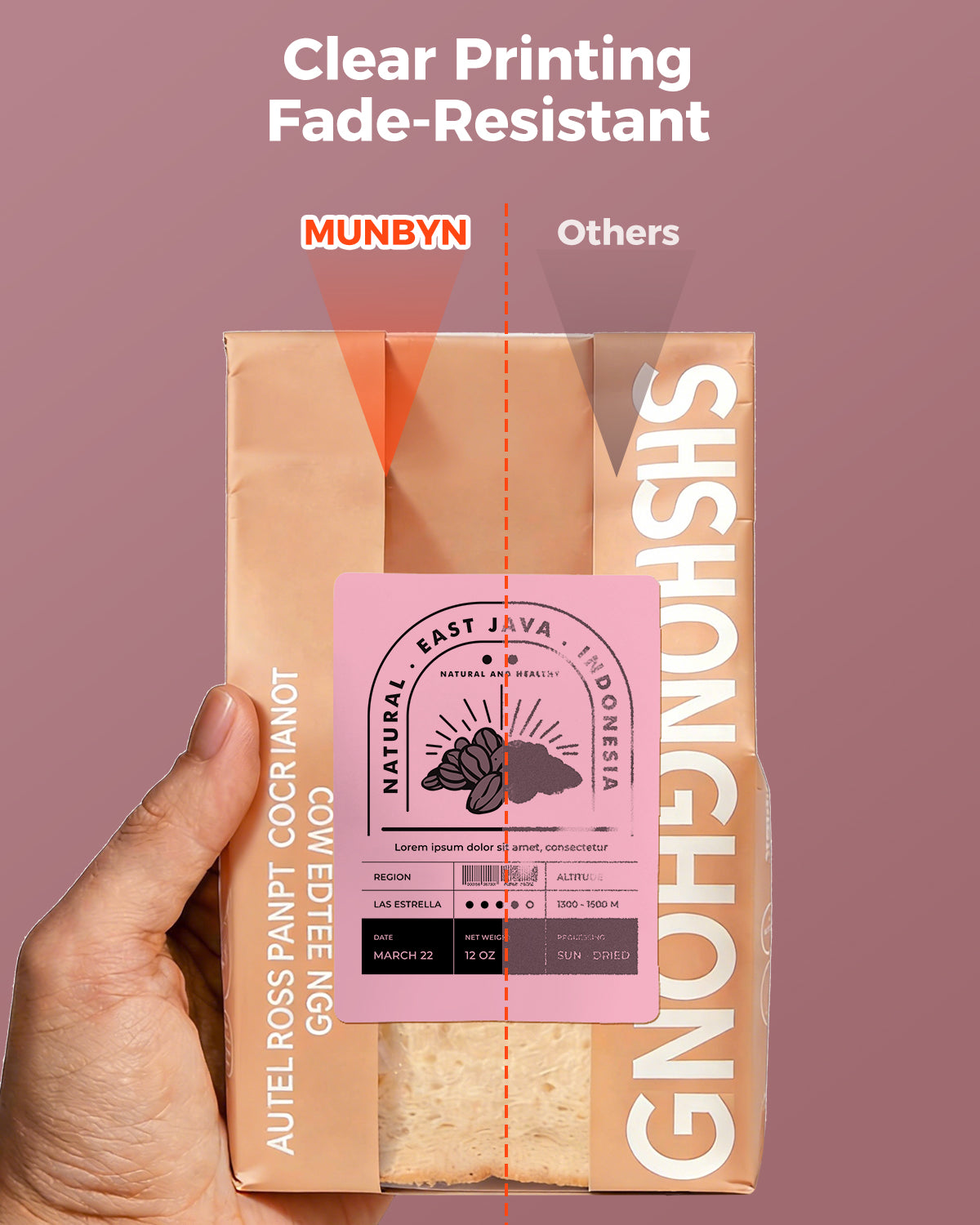 4” X 3” Thermo-Etiketten Rosa