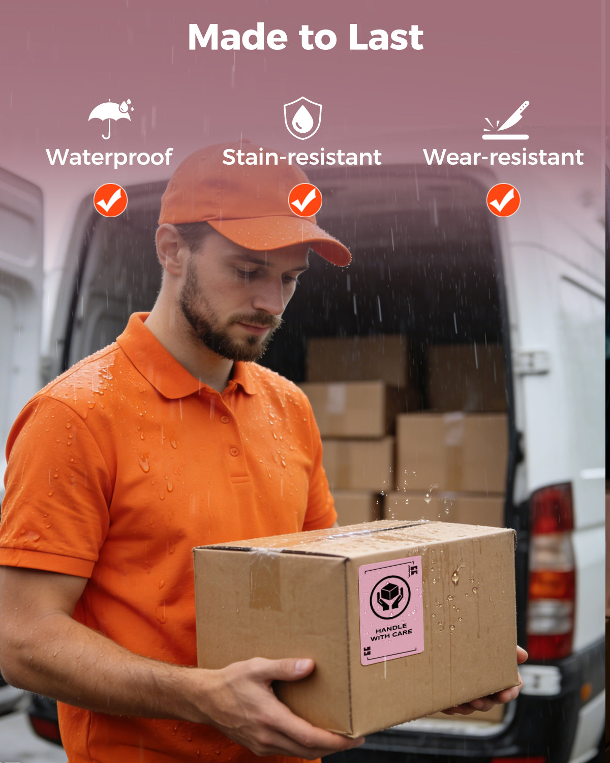 4” X 3” Thermo-Etiketten Rosa