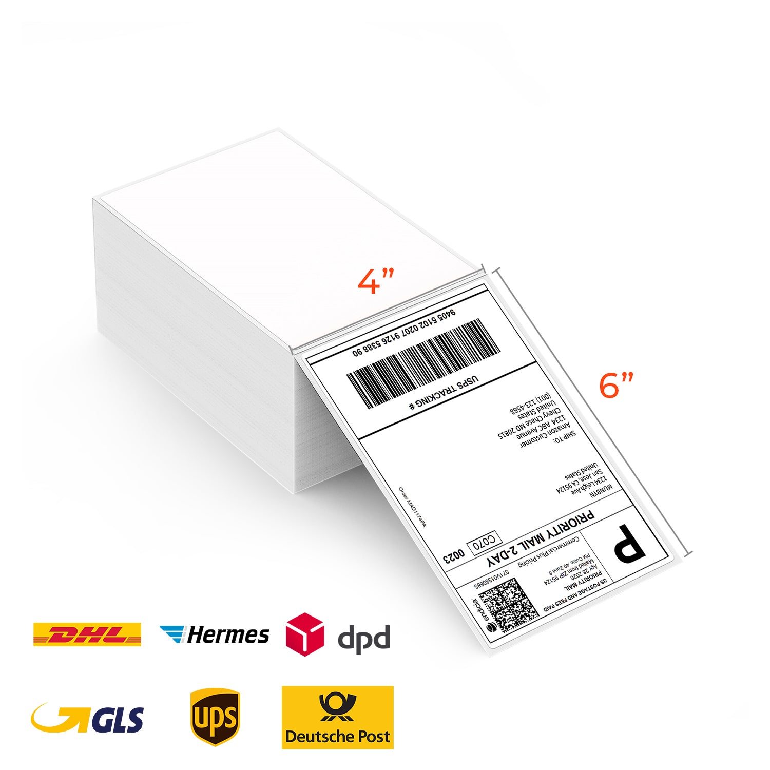 4" x 6" Versandaufkleber