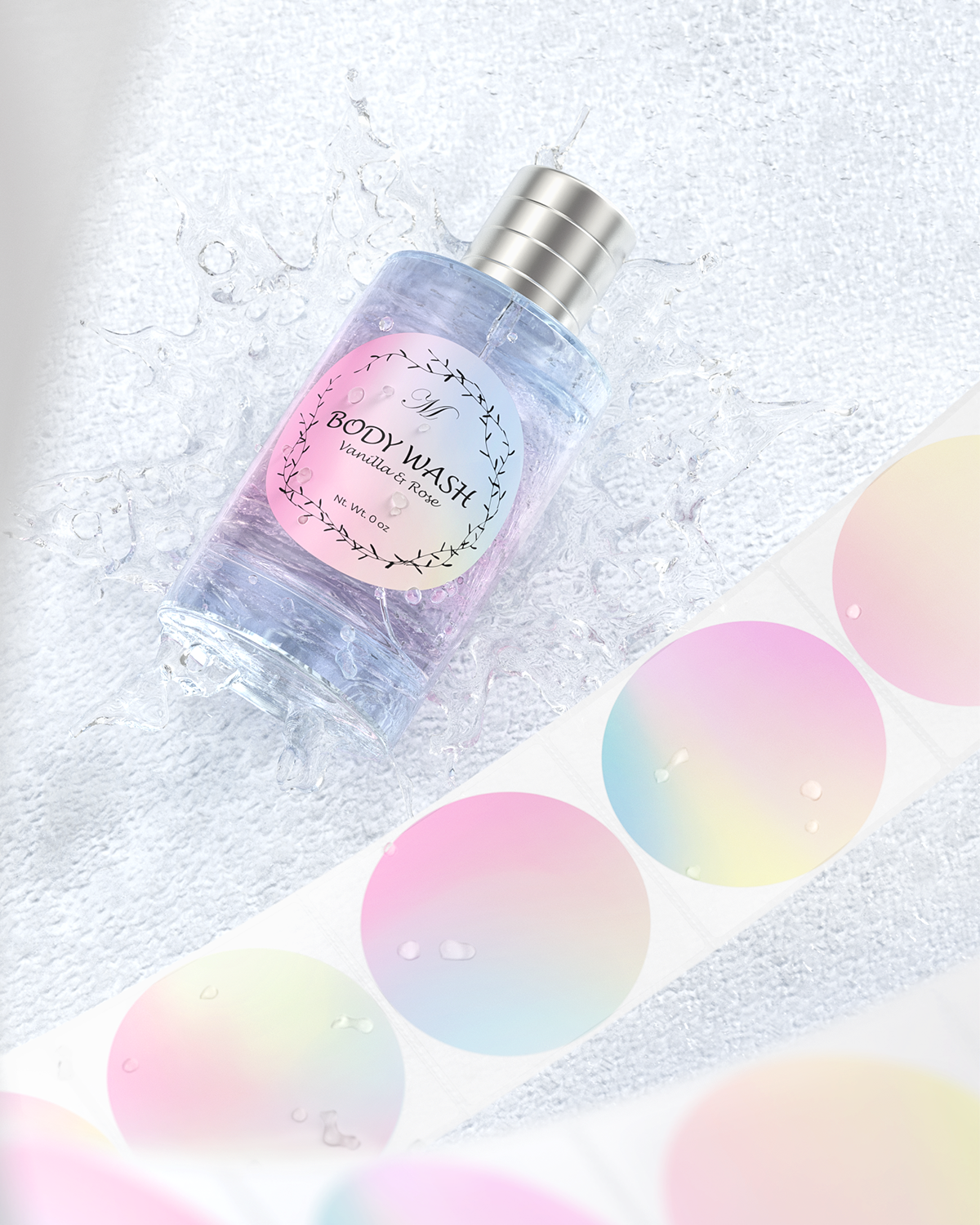 MUNBYN 2" Rosa Farbverlauf 6-in-1-Thermoetiketten für kleine Unternehmen