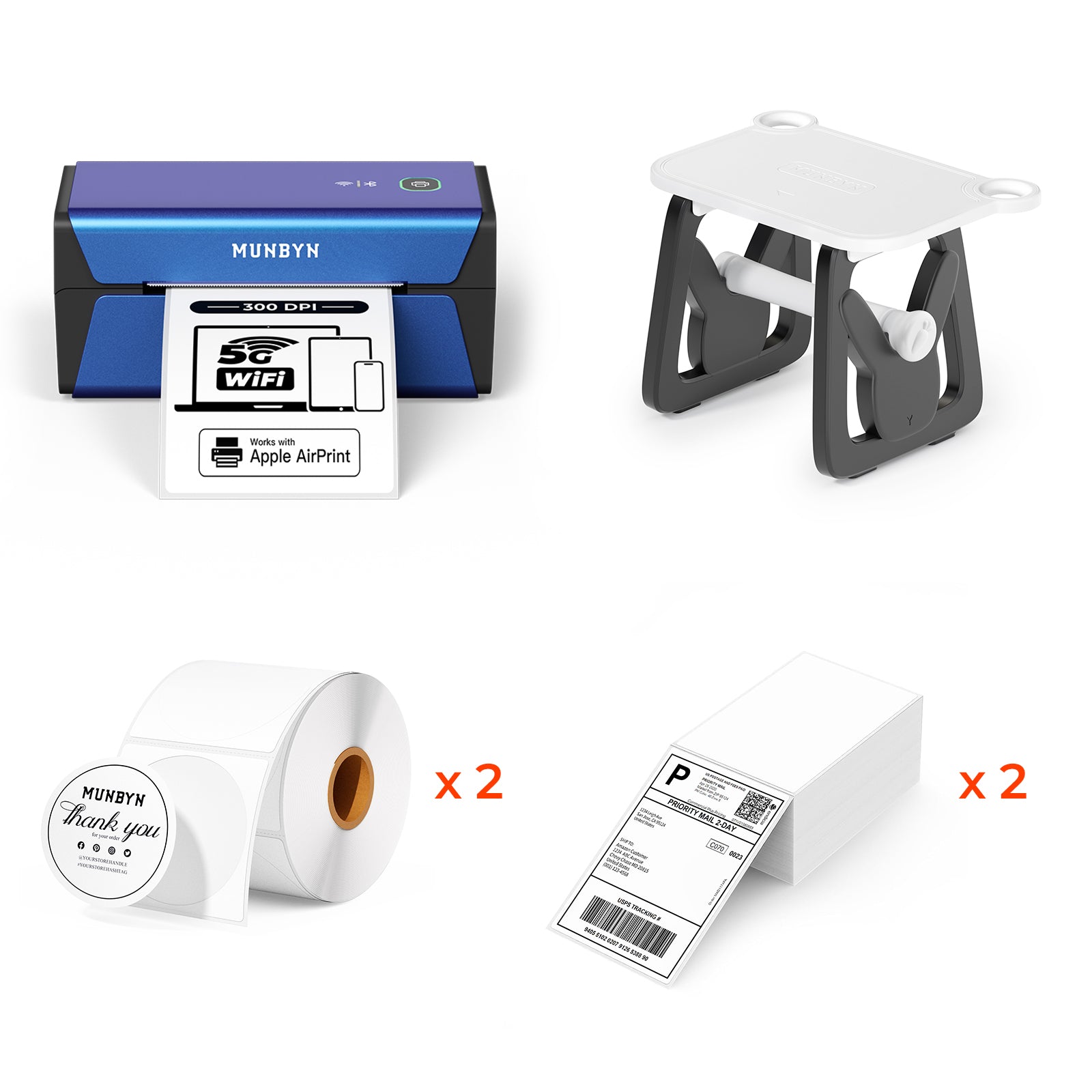 MUNBYN 401AP Airprint Etikettendrucker Thermodrucker Sets