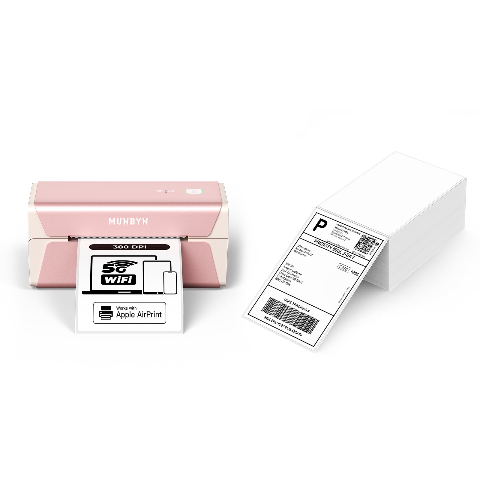 MUNBYN 401AP Airprint Etikettendrucker Thermodrucker 300DPI