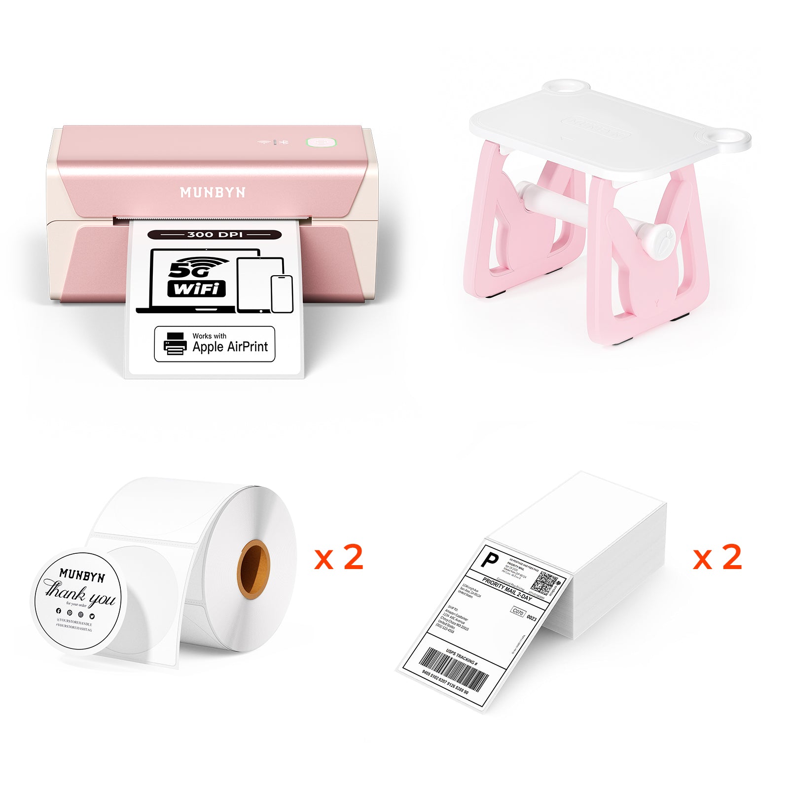 MUNBYN 401AP Airprint Etikettendrucker Thermodrucker Sets
