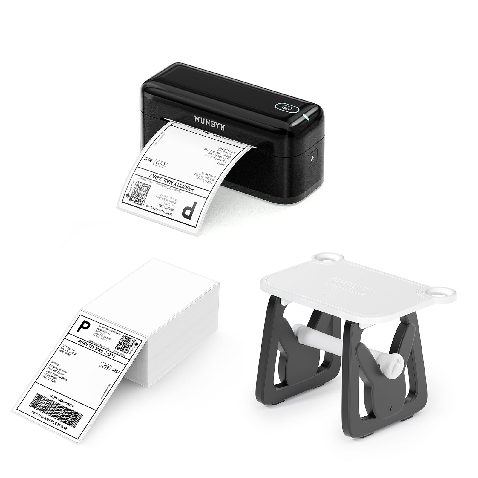 MUNBYN RW402B Bluetooth Thermal Label Printer Kit for Daily Shipping Labels