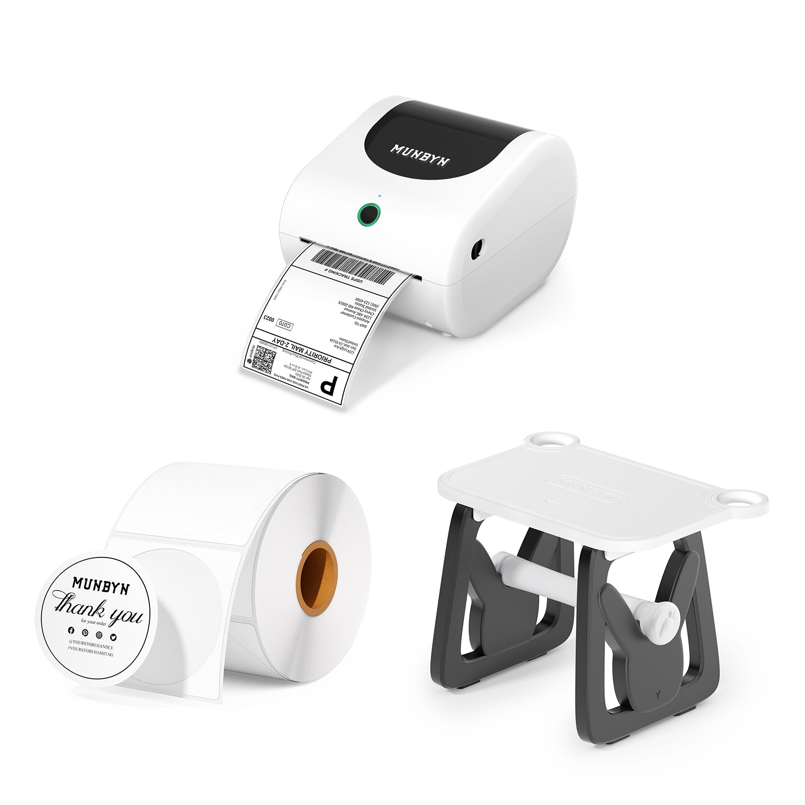 MUNBYN RW411B Bluetooth Shipping Label Printer Sets