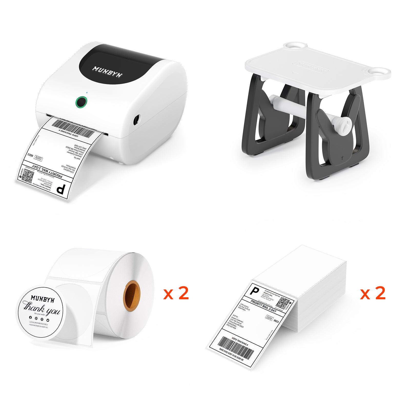 MUNBYN RW411B Bluetooth Shipping Label Printer Sets