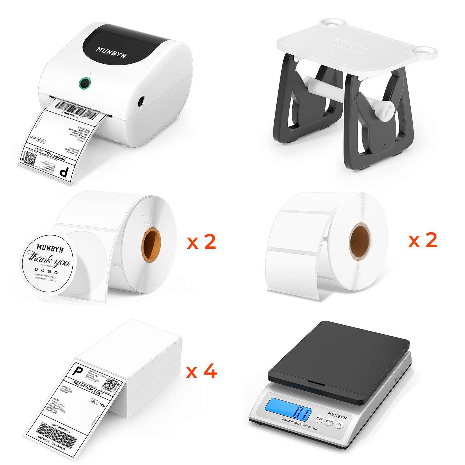 MUNBYN RW411B Bluetooth Shipping Label Printer Sets