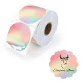 Die regenbogenfarbenen Thermoetiketten von MUNBYN werden in einer Rolle mit 500 Etiketten geliefert und messen 58 mm x 58 mm.