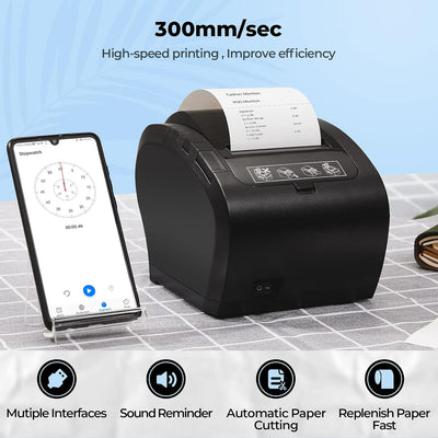 80mm Ethernet(LAN)+WiFi+USB thermal Bondrucker POS-Drucker P047