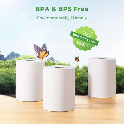 MUNBYN 80 × 50 mm Thermopapier für alle 80-mm-Thermodrucker (10 Stück)