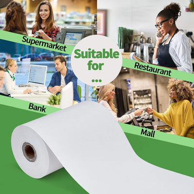 MUNBYN 80 × 50 mm Thermopapier für alle 80-mm-Thermodrucker (10 Stück)