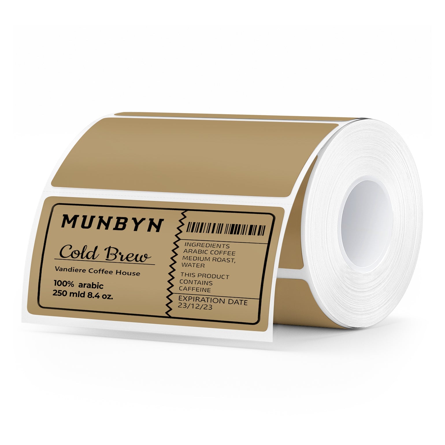 MUNBYN RealWriter 403B Bluetooth Drucker & 4x2 Etiketten Handgemacht Produkt Starter Set