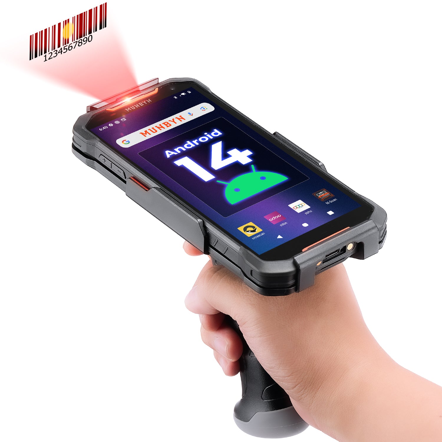 MUNBYN AS01P Android 14 Barcodescanner mit 6″ Display & Zebra SE471