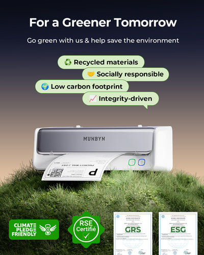 MUNBYN RealWriter 405B Bluetooth Drucker & Kreis Etiketten Kerze Produkt Profi Set